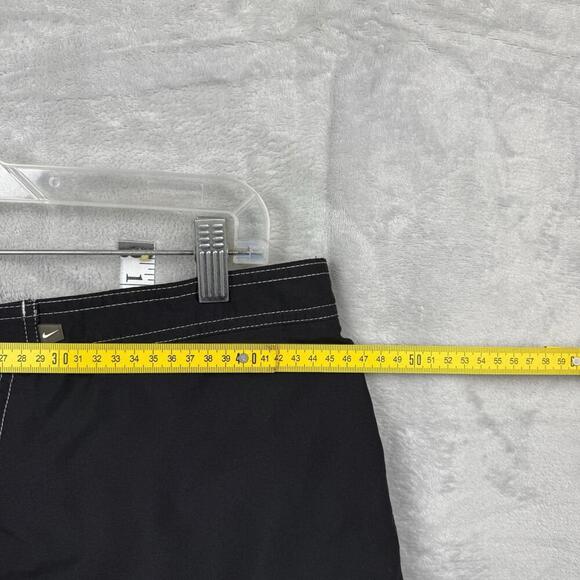 Nike Women’s Size XL Black Board Shorts White Stitching Swim Trunks Surf Beach - Picture 8 of 9